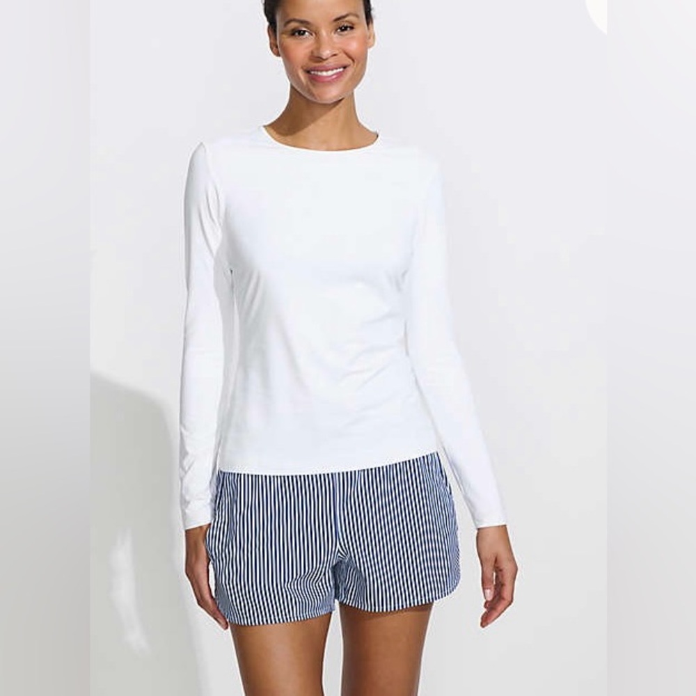 Land's End Women's SunShade UPF 50 Long Sleeve Relaxed Rash Guard, Sz LP